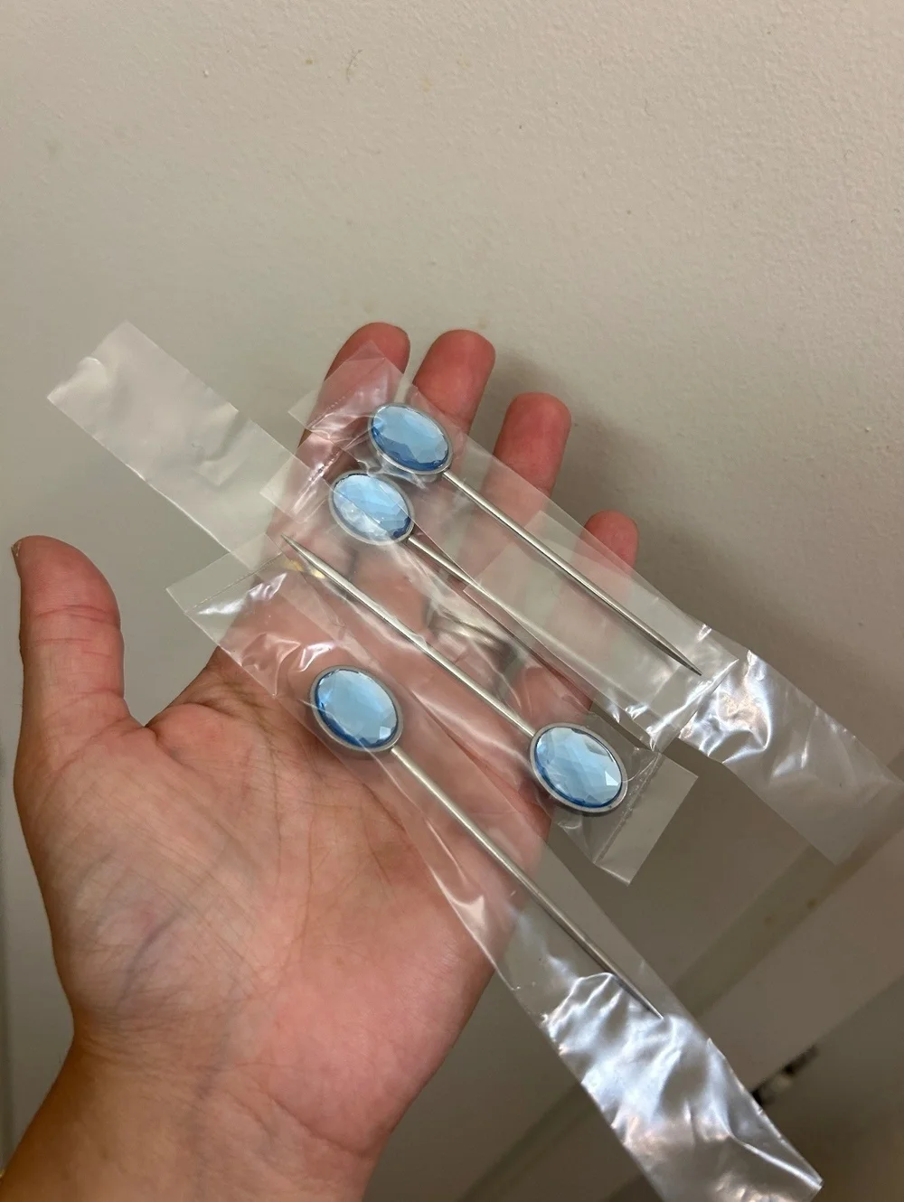 Blue Gem Cocktail Picks Garnish Skewers Lot 14 New Bombay Sapphire Promo